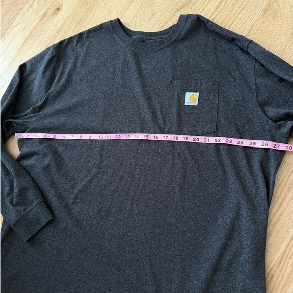 Carhartt Men’s Long Sleeve T-Shirt w/ Pocket Charcoal Gray Size 2XL - Picture 6 of 8